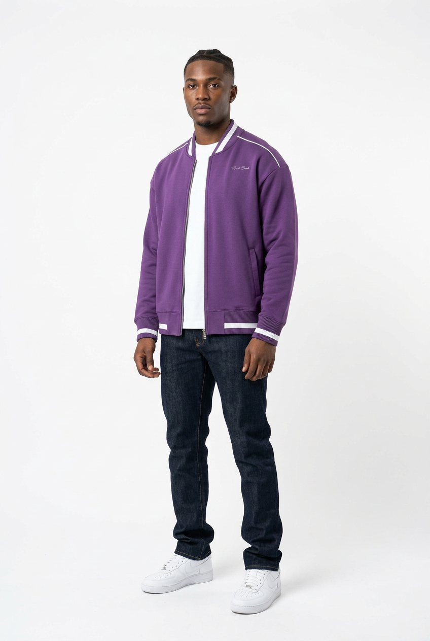 Piped Zip Bomber Jacket