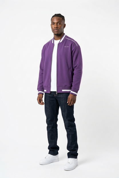 Piped Zip Bomber Jacket