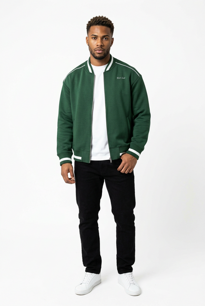 Piped Zip Bomber Jacket