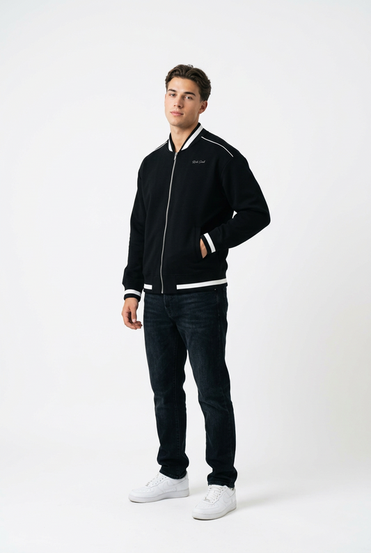 Piped Zip Bomber Jacket