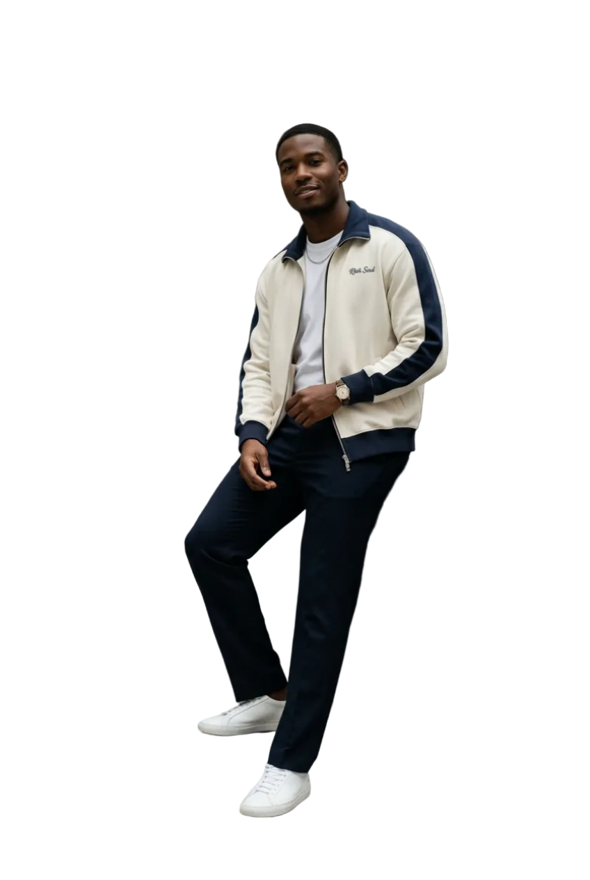 Contrast Trim Stand Collar Jacket