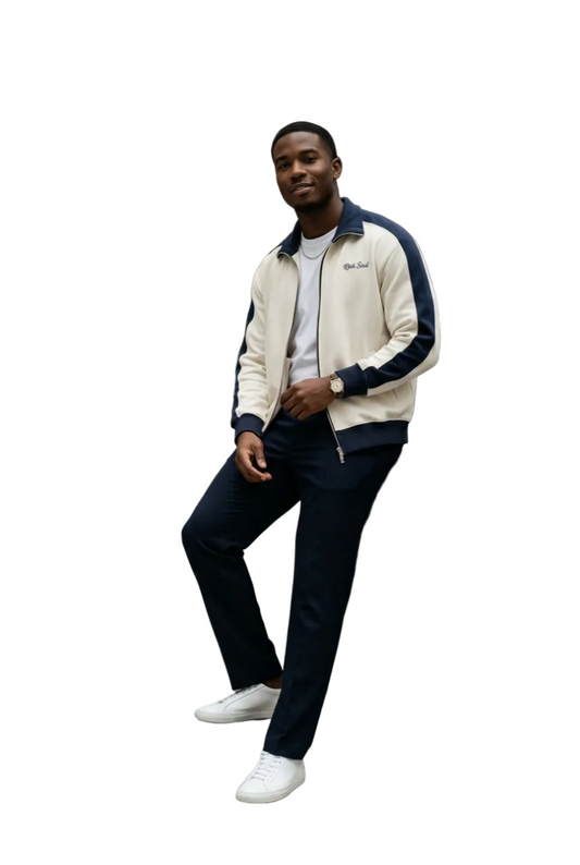 Contrast Trim Stand Collar Jacket